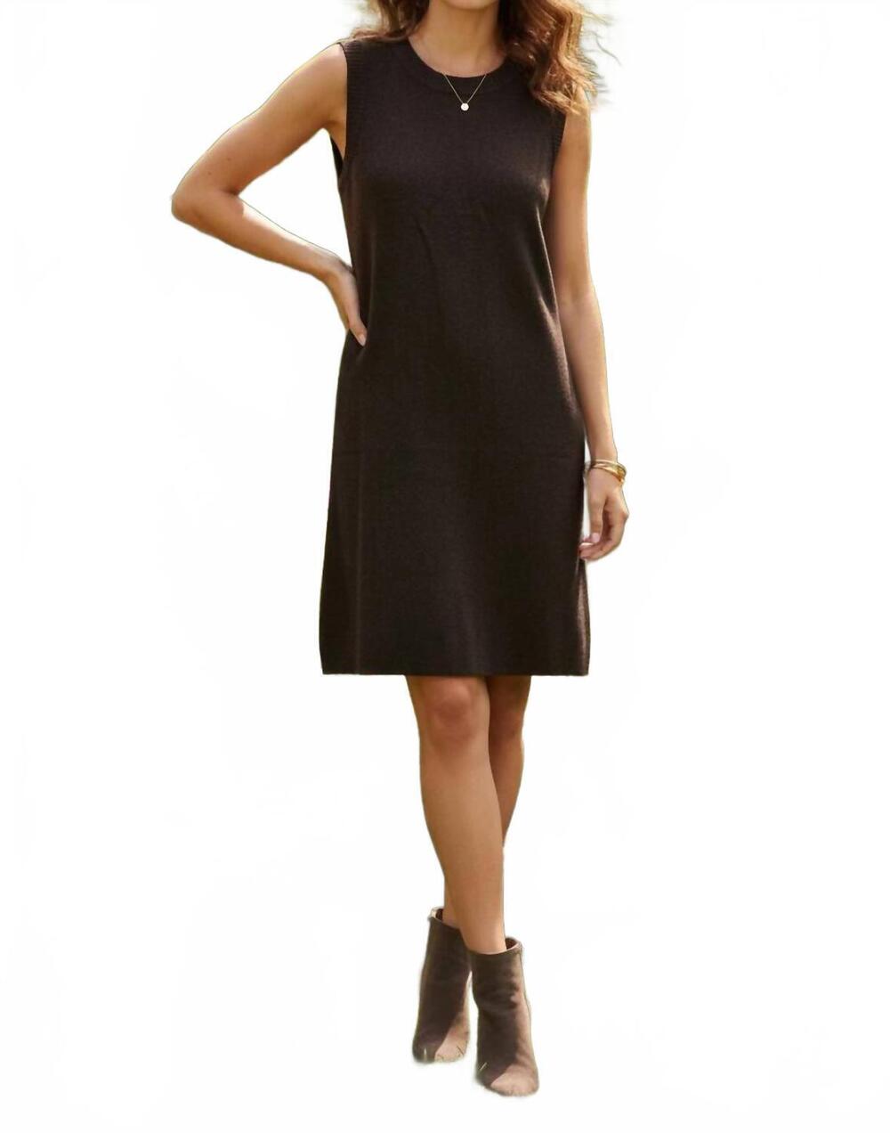 NEW SHE + SKY coffee and cashmere knit mini dress in brown